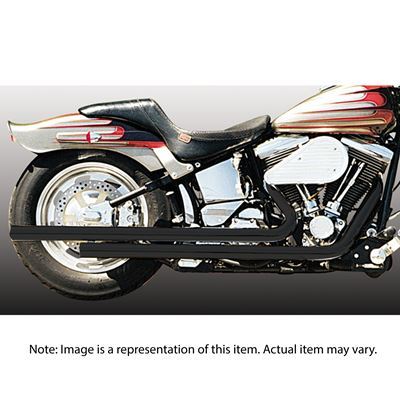 Hooker HK27909-1DHKR Exhaust Pipes Rebel Black For Harley 84-06 Softail Short Length Stagger Straight Cut