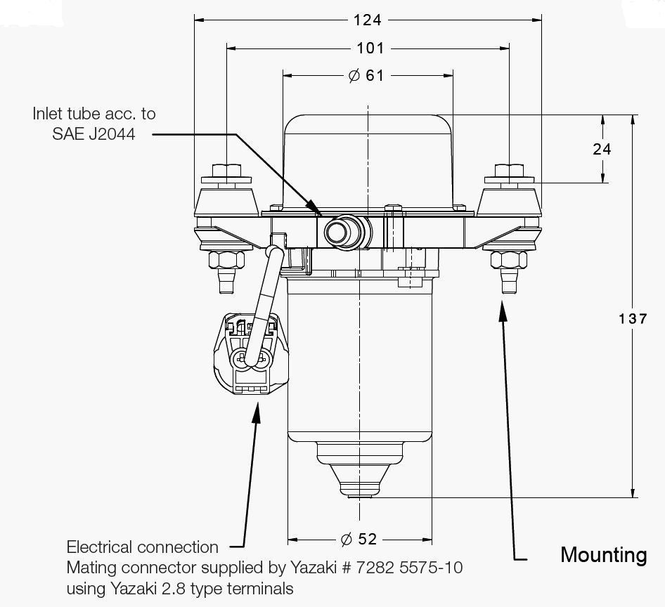Hella HLA009286001 Up30 12V Vacuum Pump Alloy -6 Sae