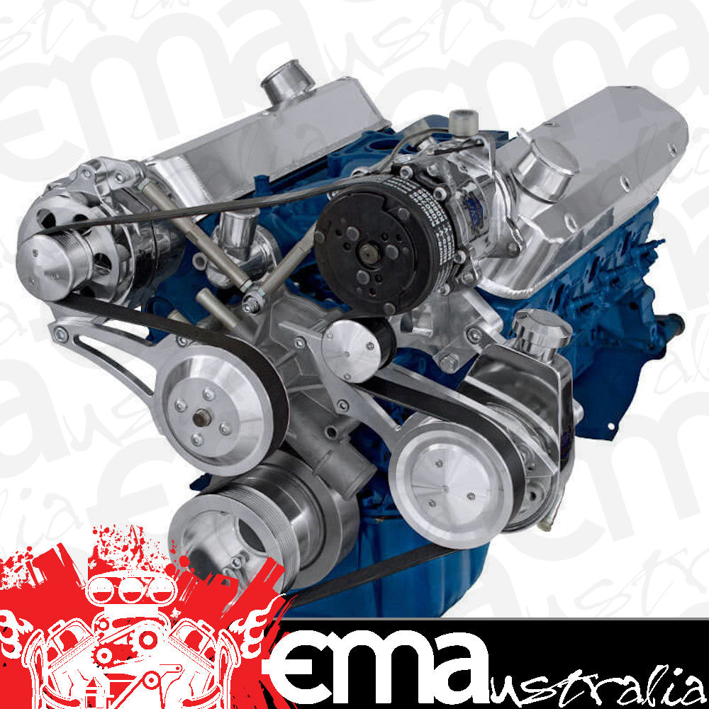 CVF 5.0L-SERPENTINE-AC Ford 5.0L & 5.8L Serpentine Conversion Kit - Alternator Power Steering & A/C