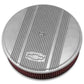 14' x 3' Air Cleaner Kit Holley GM Finned 'Bowtie' Natural Finish w/premium filter