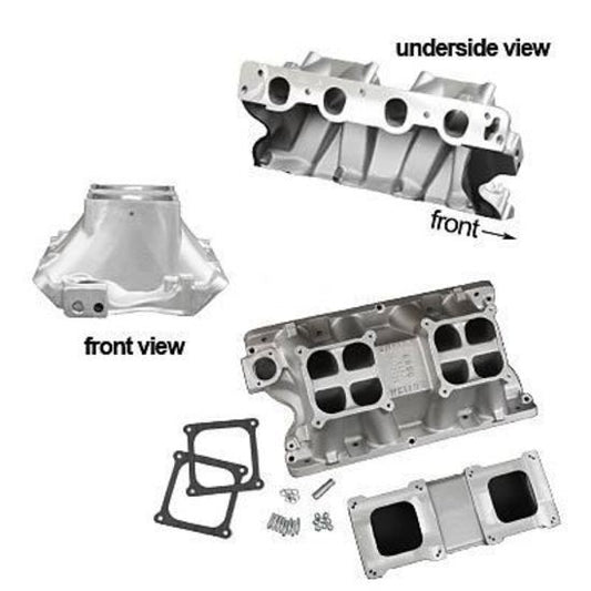 Intake Manifold Hi-Ram Tunnel Ram Aluminum Natural Dual Square Bore Ford 429 460 CJ Each