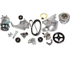 Pulley Set Serpentine LS Engine Swap Accessory Drive System Sanden 508 A/C Chevy V8 Kit
