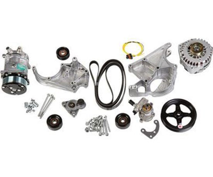 Pulley Set Serpentine LS Engine Swap Accessory Drive System Sanden 508 A/C Chevy V8 Kit