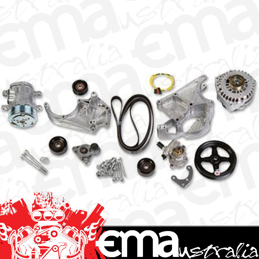 Pulley Set Serpentine LS Engine Swap Accessory Drive System Sanden 7 A/C Chevy V8 Kit