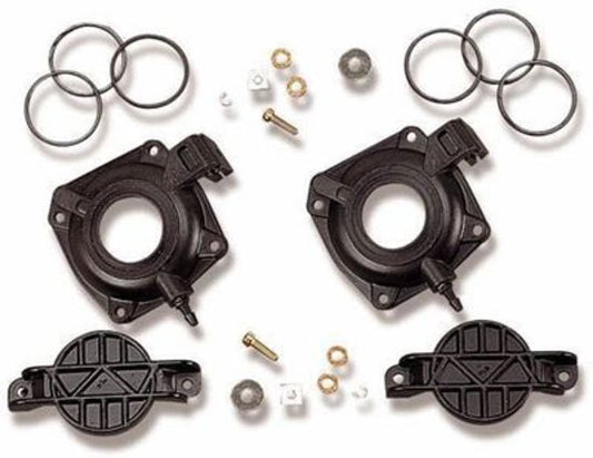 Dual Quick Change Covers Vacuum Diaphragm Plastic Black Holley w/ Balance Tube for Dual Carbs Kit