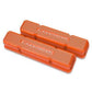 Holley GM Style Finned 'Script' Perimeter Bolt Valve Cover Pair SBC - Fact. Orange Finish