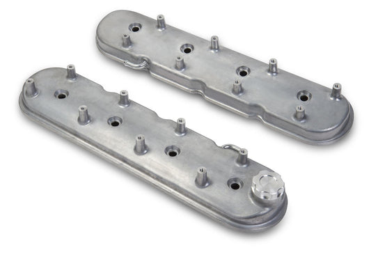 Holley HO241-88 Chev Small Block LS Valve Covers Stock Height Cast Alloy Natural