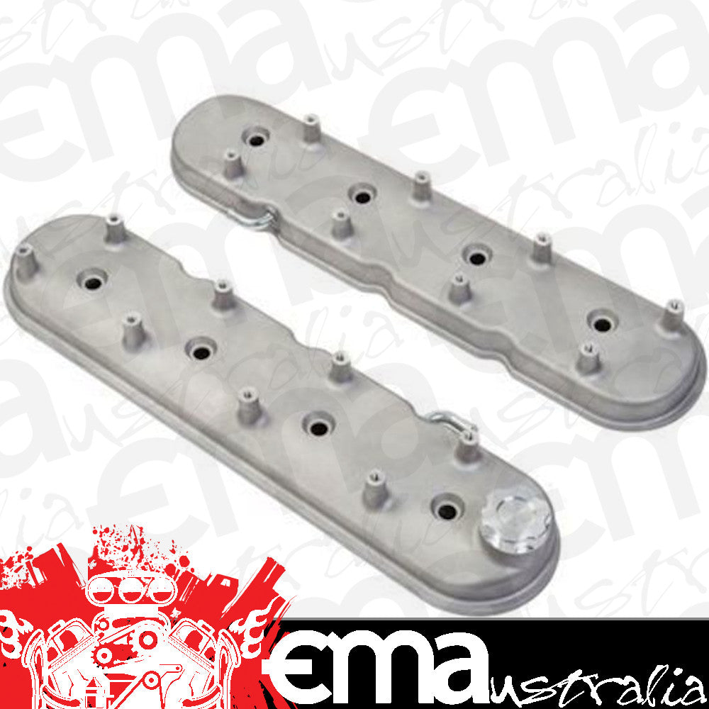 Valve Covers Stock Height Cast Aluminium Satin Plain Chevy 4.8 5.3 5.7 6.0 6.2 7.0L Pair