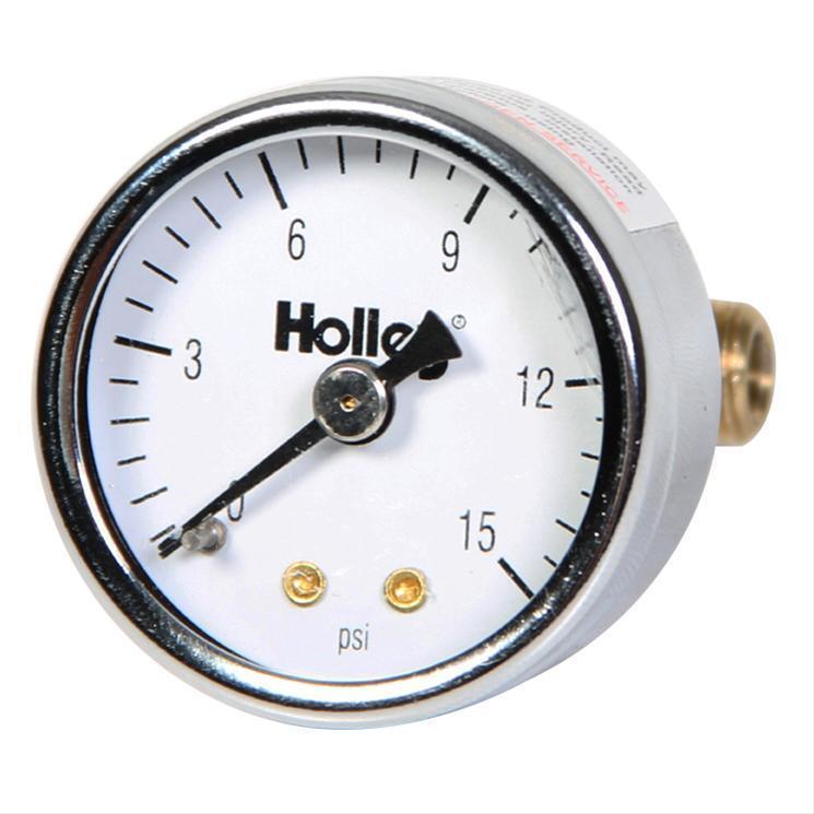 Holley HO26-500 Analog 1.5" Fuel Pressure Gauge 0-15 PSI