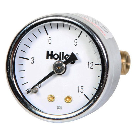 Holley | HO26-500 | Analog 1.5" Fuel Pressure Gauge 0-15 PSI