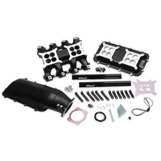 Intake Manifold EFI LS Mid-Rise Aluminium Black 92mm Plenum Holden Chev LS Fits LS3/L92 Heads Kit