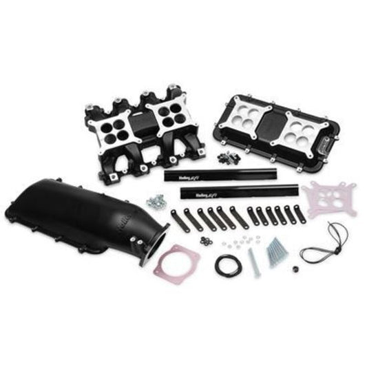 Intake Manifold EFI LS Mid-Rise Aluminium Black 92mm Plenum Holden Chev LS Fits LS3/L92 Heads Kit
