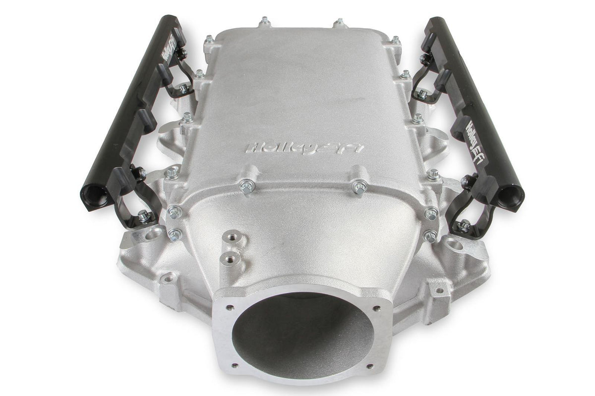 Holley HO300-621 Chev LS Modular Lo-Ram EFI Intake Manifold Cathedral Port Heads Natural Finish