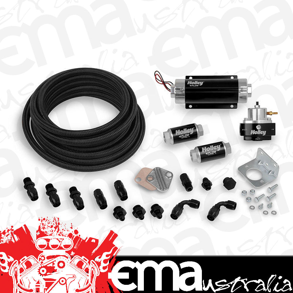 HOLLEY TERMINATOR EFI FUEL SYSTEM PLUMBING KIT HO526-2 PUMP, REG, FILTERS, HOSE