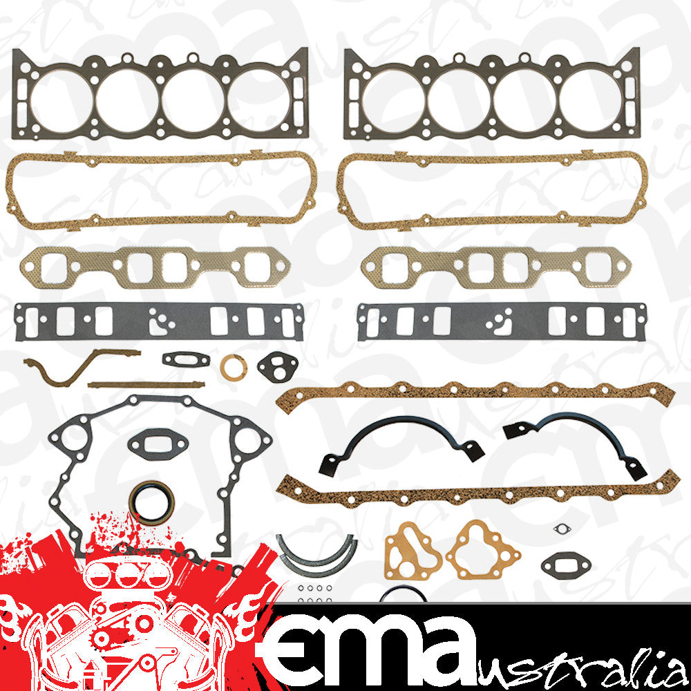 Five R Racing 5REG308-R Full Gasket Set Suit Holden 253-304-308 w/ Rope Rear Main Seal & Graphite Head Gaskets