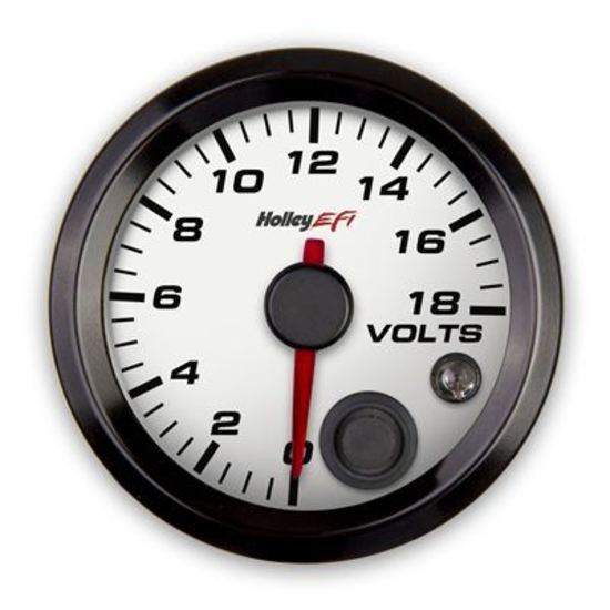 Gauge 2-1/16" Voltage Gauge 0-18V CAN White Face Black Bezel