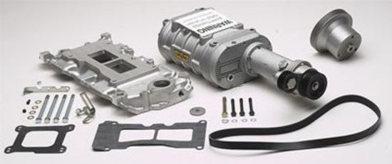 Supercharger System Roots 142 Series Satin Chevy Small Block Kit
