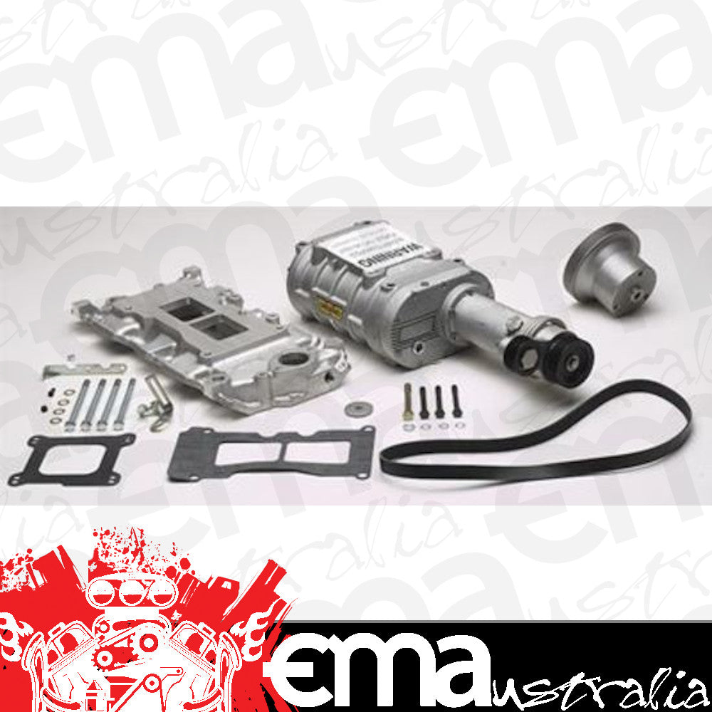 Supercharger System Roots 142 Series Satin Chevy Small Block Kit