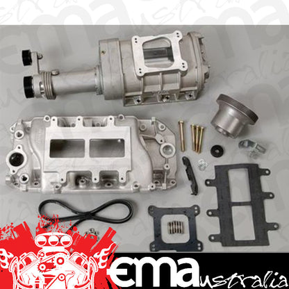 Supercharger System Roots 177 Series Satin Chevy Big Block Rectangle Port Kit