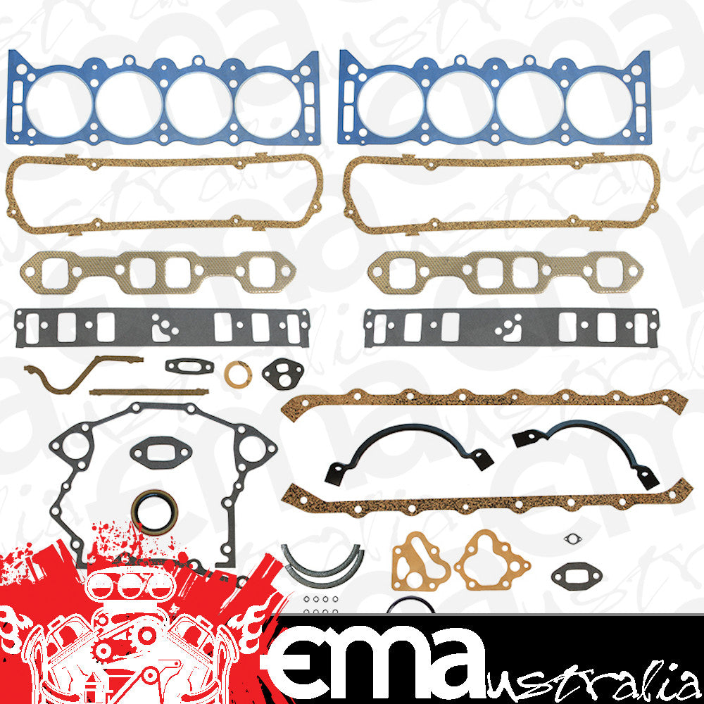 Five R Racing 5RFS25308PT-R Full Engine Gasket Set Holden V8 Pre-Efi 253-304-308 w/ Rope Rear Main Seal