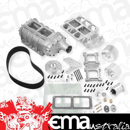 Supercharger System Roots 6-71 Series Satin Chevy 1955-86 Small Block Kit