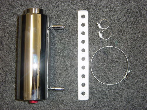 UniversalOutlet/Inle 2X 7/16" Hose barbs Chrome Alloy Universal Overflow Tank 8.5X3" Rocket 5RPSFT1