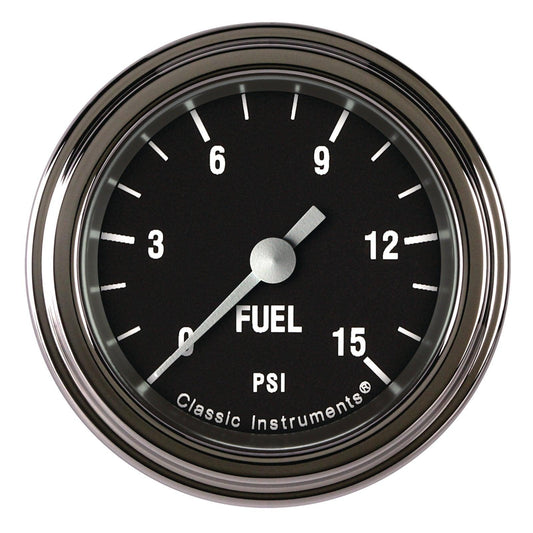 Classic Instruments HR145SLF Hot Rod 2-1/8" Fuel Pressure Gauge, 15 psi