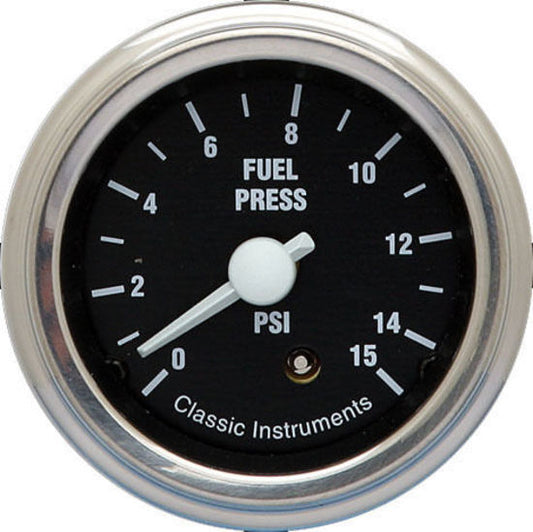 Classic Instruments HR15SLF Hot Rod - Fuel Pressure Gauge 15 PSI 2-1/8"
