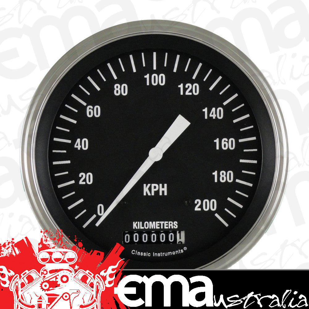 Classic Instruments HR58SLF Hot Rod - Speedometer Gauge 4-5/8" (stock KPH)