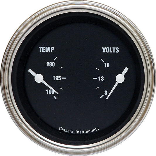 Classic Instruments HR74SLF Hot Rod - Dual Gauge 3-3/8" Temp & Volt