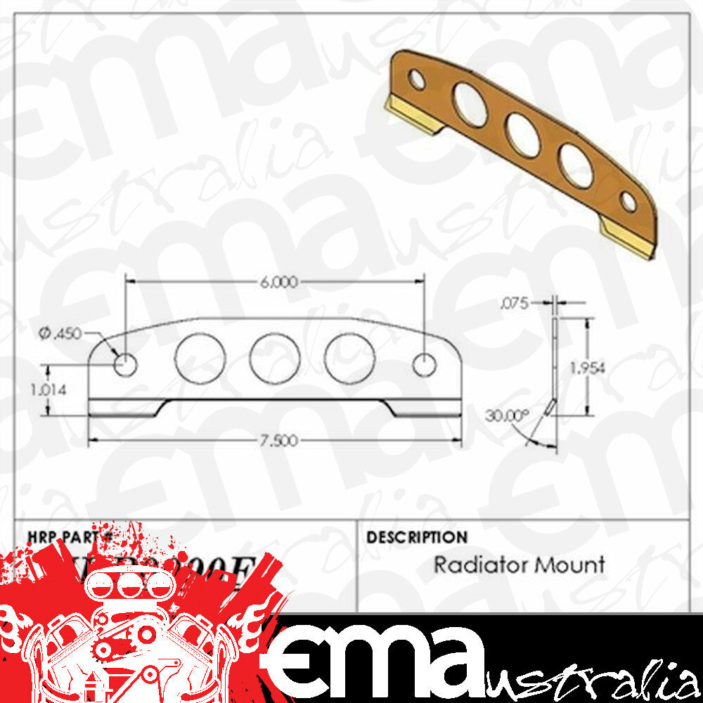 Hephner Racing Products HRP-0090F Radiator Mount suit Sprint Car