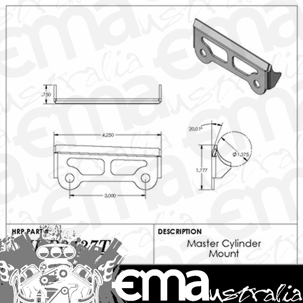 Hephner Racing Products HRP-0137T Master Cylinder Mount Weld-On Tab