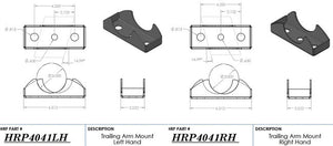 Hephner Racing Products HRP-4041 Trailing Arm Mount-Pair