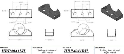 Hephner Racing Products HRP-4041 Trailing Arm Mount-Pair