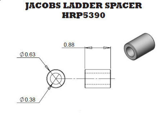 Hephner Racing Products HRP-5390 Aluminium Spacer suit Jacobs Ladder