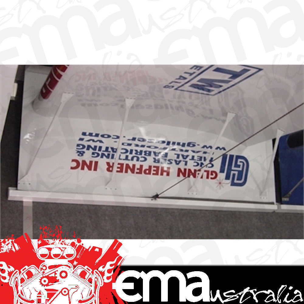 Hephner Racing Products HRP-6550 Top Wing Wall Tray 74" Long White Powder Coated