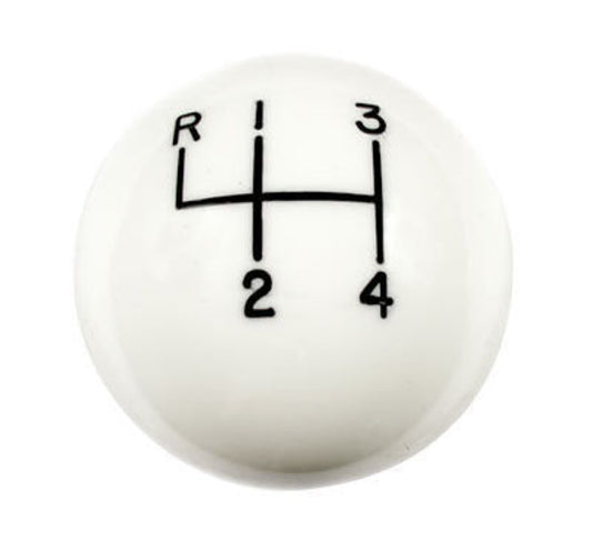 Hurst HU1630002 Classic 4 Speed Shifter Knob White Universal 3/8-24" Thread