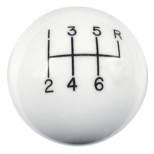 Hurst HU1630040 Classic 6 Speed Shifter Knob Gloss White 3/8"-16 Thread