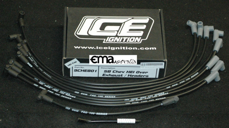 Ice Ignition ICE-9CHE801 9mm Leads Chev SB Over Manifold 90°