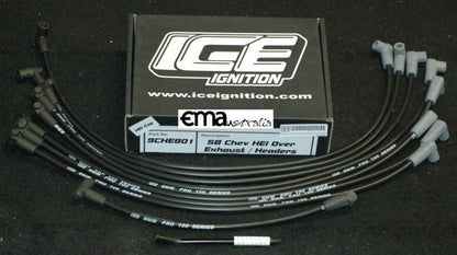Chev Small Block V8,HEI distributor, Over Manifold 9mm Leads SB 90? degrees ICE Ignition ICE-9CHE801