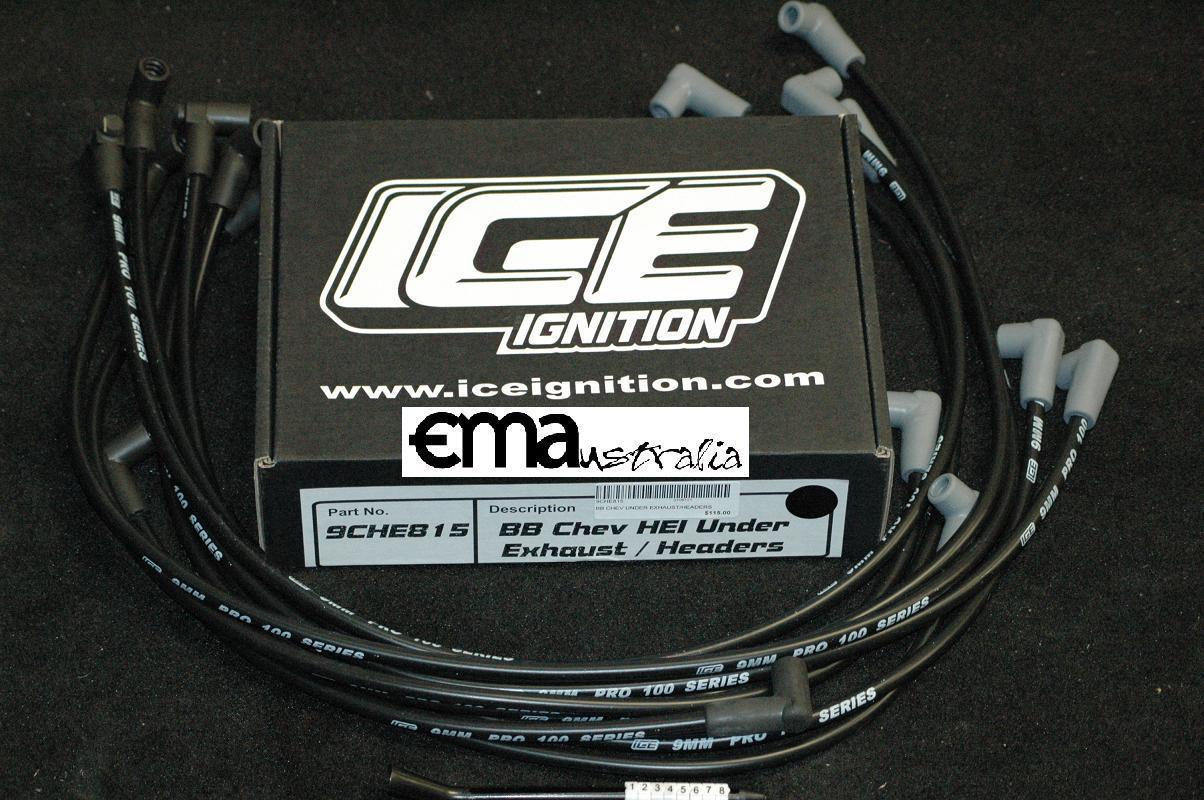 Ice Ignition ICE-9CHE815 9mm Leads Chev BB Under Manifold 90°