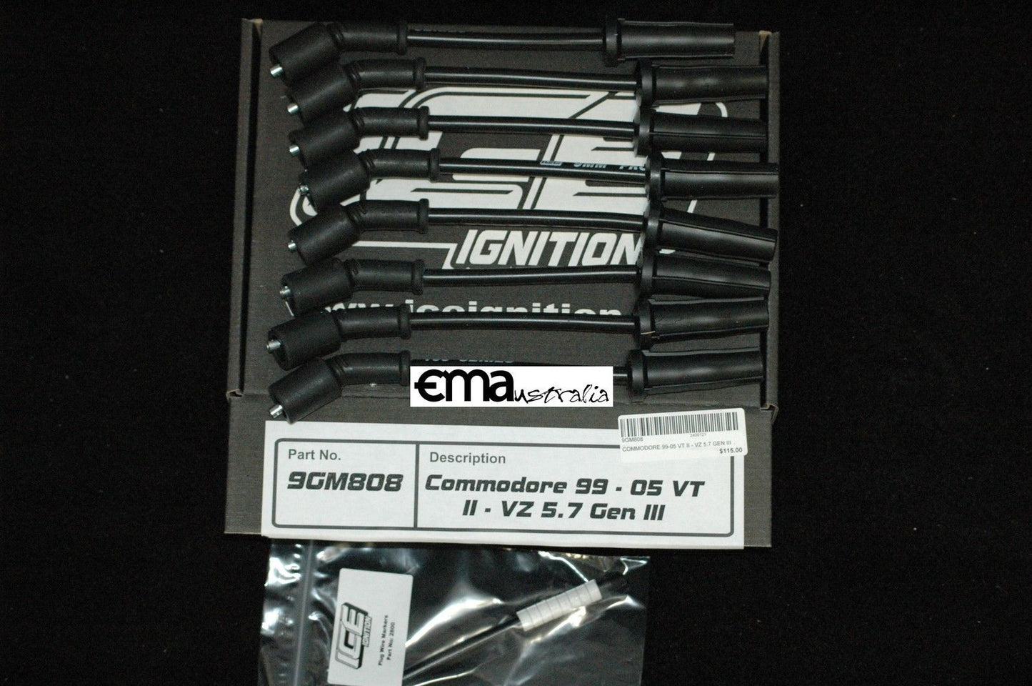 Ice Ignition ICE-9GM808 9mm Leads Holden Commodore 99-05 Vt Ii-Vz Gen III 5.7L