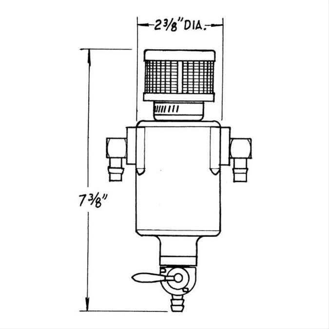 Jaz Products JAZ605-375-01 Mini Breather/Catch Can 2X3/8 Barb Fittings w/Filter