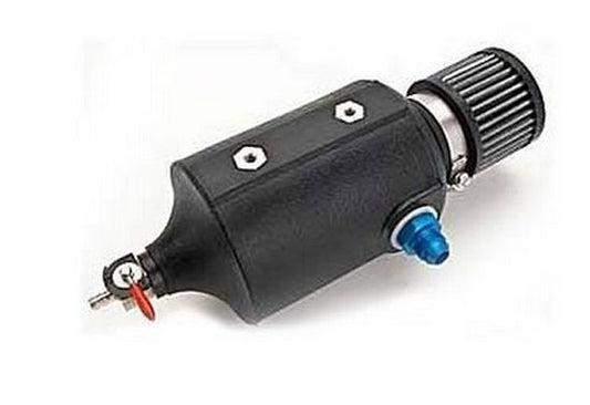Jaz Products JAZ605-825-01 Jaz 1Qt Round Breather Tank Black Poly -8an Inlet w/ Filter