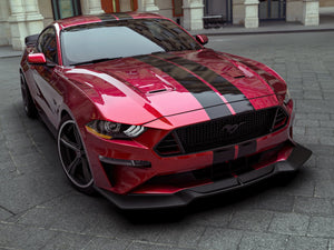 Drake Muscle Cars JR3B-63001A74-A Fits 2018-2022 Mustang Ecoboost And Gt w/ Performance Pack Option Front Black Chin Spoiler