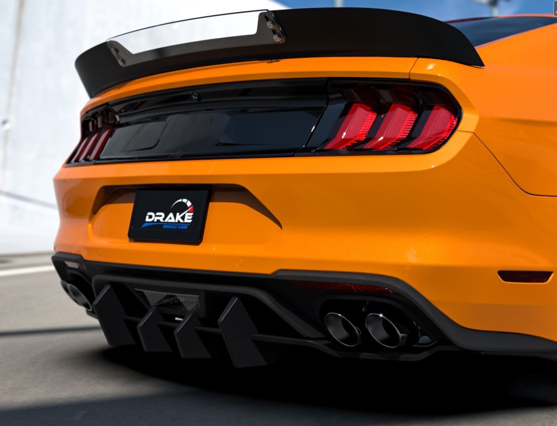 Drake Muscle Cars JR3B-6344210-A Ford Mustang 2015-2022 S550 Rear Spoiler Wicker Bill Style Satin Black