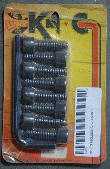 Kay-C KC070 Allen Head Bolt Kit 3/8" Whitworth 1-1/4"Long w/ Allen Key Set 8