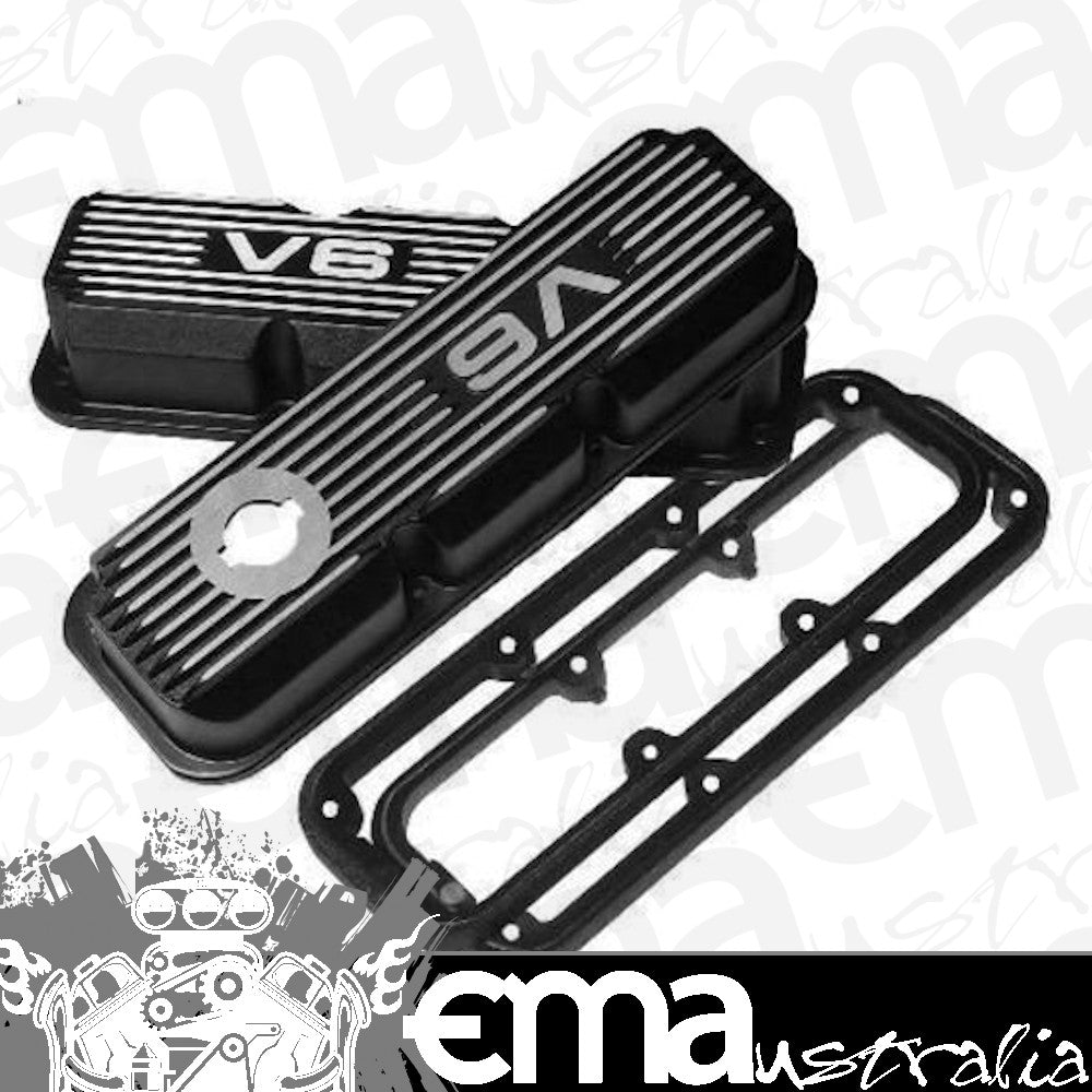KC KC169B Tall Alloy Valve Covers Black suit Holden Vp-Vy V6 Inc. Ecotec