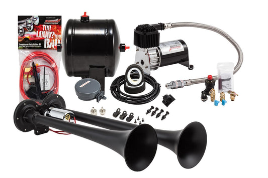 Kleinn Air Horns | KLN-HK2-1 | ProBlaster Compact Black Dual Air Horn Kit