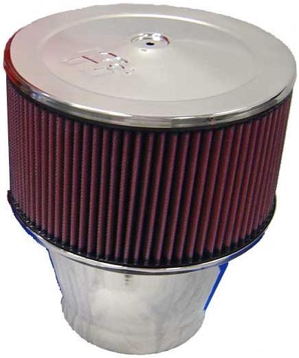 K&N Filters KN58-1191 S/S Velocity Stack Air Cleaner Assembly Suit Holley 5-1/8 Neck W/ 9 X 5 Element
